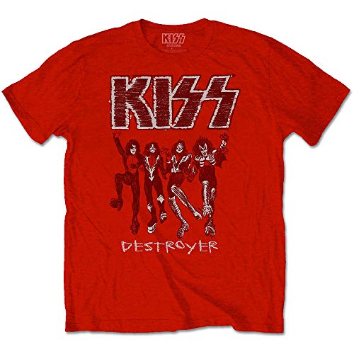 Kiss Destroyer Sketch Official Tee T-Shirt Mens Unisex (Medium) Red