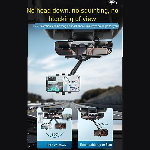 Suporte de telefone de carro preto multifuncional rotação de 360° ajustável robusto estável suporte