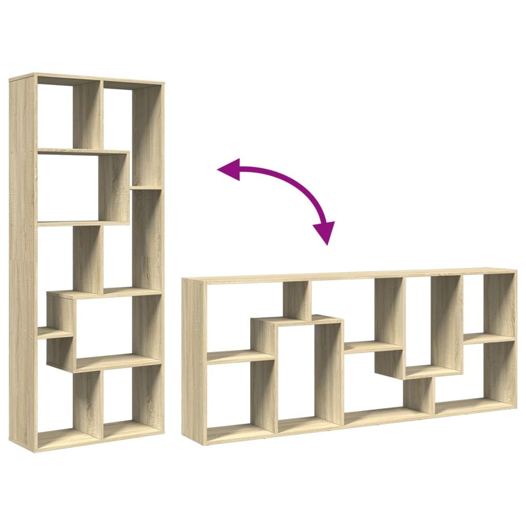Generisch Raumteiler-Bücherregal Sonoma-Eiche 67x25x161,5cm Holzwerkstoff,Möbel,Regalsysteme,Bücherregale Bücherschränke-858077