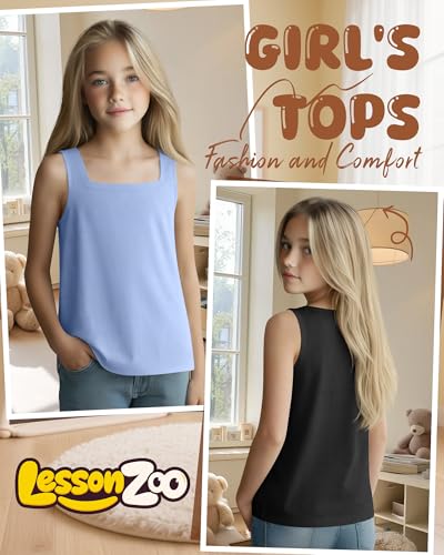 Image of 3 Pack Girls Square Neck Tank Tops