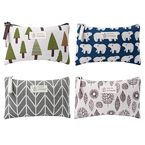 Aucuu Borsa Cosmetica in Tela, 4 Pezzi da Viaggio, Beauty Case Donna, Portatile, Borse da Toilette Impermeabile