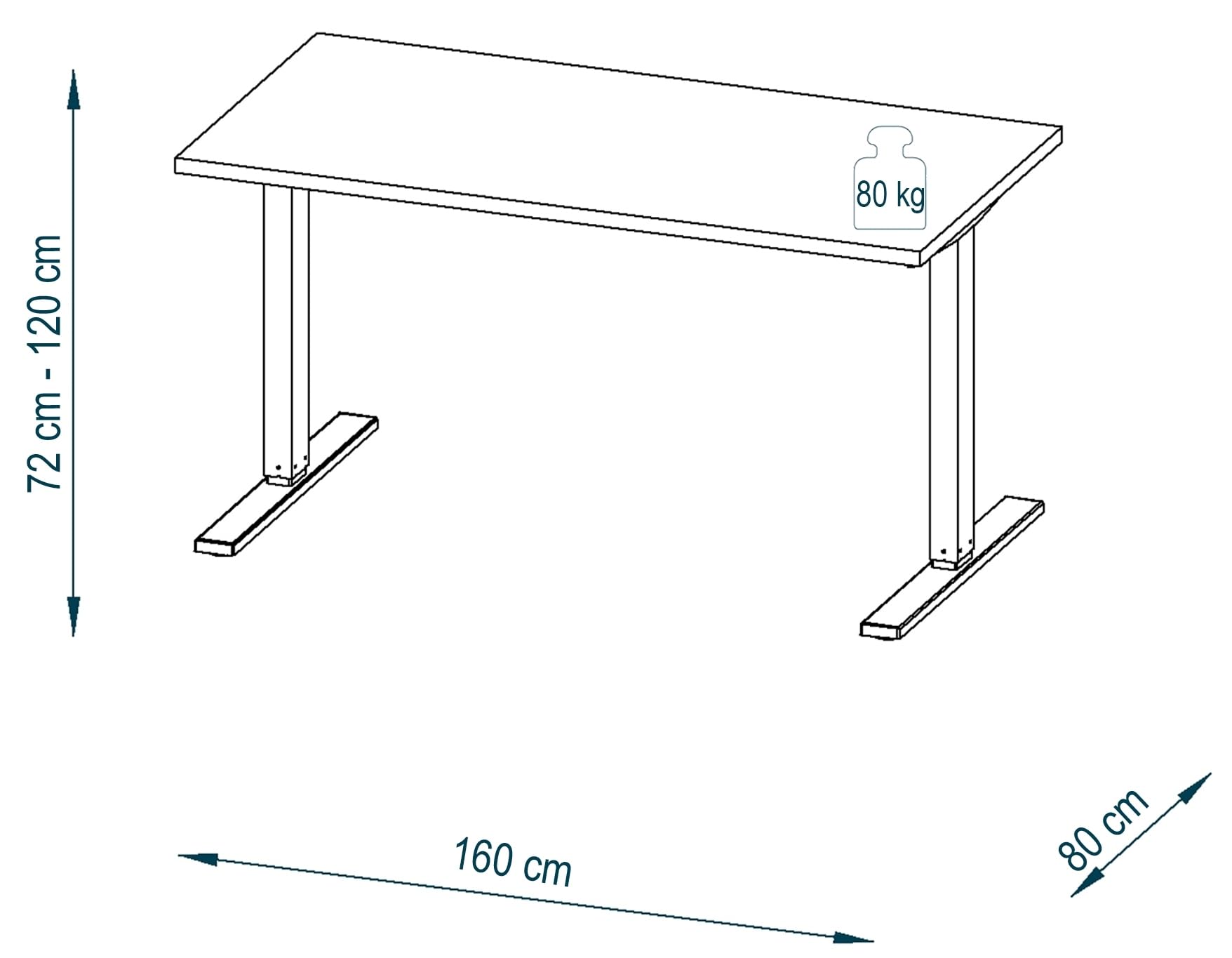 möbelando Schreibtisch >e-Desk< elektrisch höhenverstellbarer Schreibtisch in Weiß matt/Alu, Ergonomisch für gesundes Arbeiten, Stufenlos mit LED-Anzeige, Stoß- und Kratzfest, Made in Germany