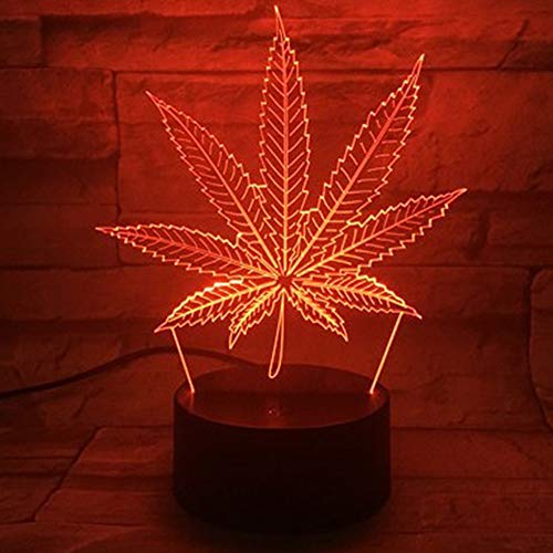 Yooce 420 Leaf 3D Led Table Lamp Night Light Optical Visual Illusion Home Decor Lighting #TOP1