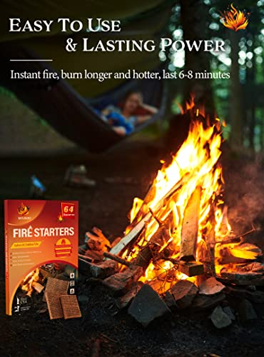 Nvkrvks Fire Starter, Easy-Burning Fire Starter Squares For Wood Stoves, Campfires, Grill Pit And Fireplace, Natural & Waterproof Bbq Fire Starters, 64 Mini Square #TOP1