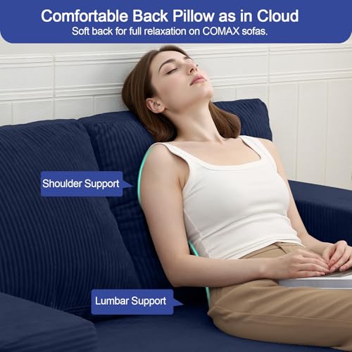 Image of COMAX Futon Sofa Bed, Convertible Sofa Bed, Folding Boneless Couches | Boneless Couch for living room, 4‑in‑1 Fold Out Small Foldable Loveseat Floor Sleeper Mattress Lounge Space‑Saving, Navy