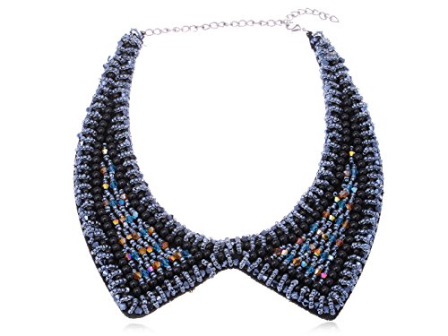 Alilang Uniquely Beaded Collar Necklace With Adjustable Locking Golden Toned Closure #TOP29