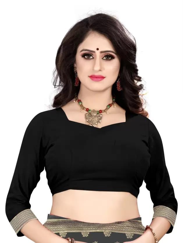 Image of C J Enterprise Women's Banarasi Saree Pure Kanjivaram Silk Saree Soft Design Wear Pattu Sarees Cotton With Blouse Piece Kanchipuram for Wedding sadi new ladies 2023 (Nayra-1) (Black)