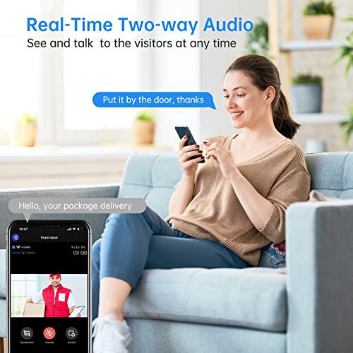 Doorbell Camera Wireless Smart Video Doorbell With Ai Smart Human Detection, 1080P Hd Live Image, Pir Motion Detection, 2-Way Audio, 2.4G Wifi, Night Vision, Battery Powered (Battery Not Included) #TOP3