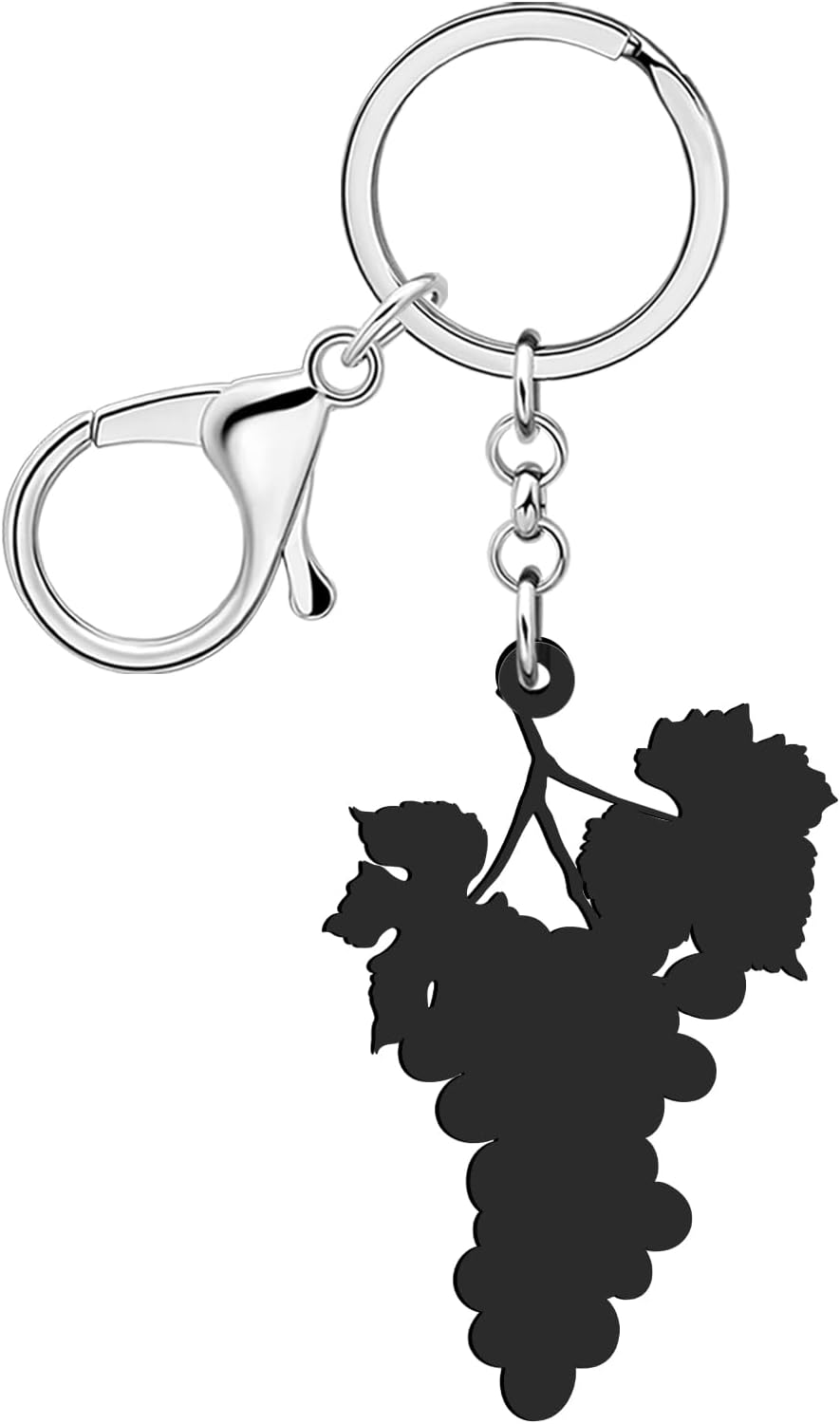 Acrylic Purple Grape Cluster Fruit Keychain Car Keys Purse Bags Keyring Chain Accessories Gifts for Women Girls Charms - Image 6