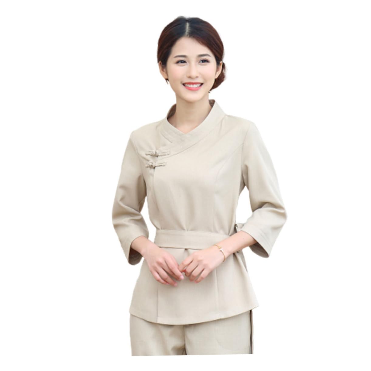 minkissy 2 Sets Haarschnitt-Kittel, Salon-Arbeitskleidung, Krankenschwestern, Peeling, Tops, Haarstylisten, Kittel, Krankenschwester, Peelinghose, Overall, medizinische Kleidung, Friseursalon, Umhang,