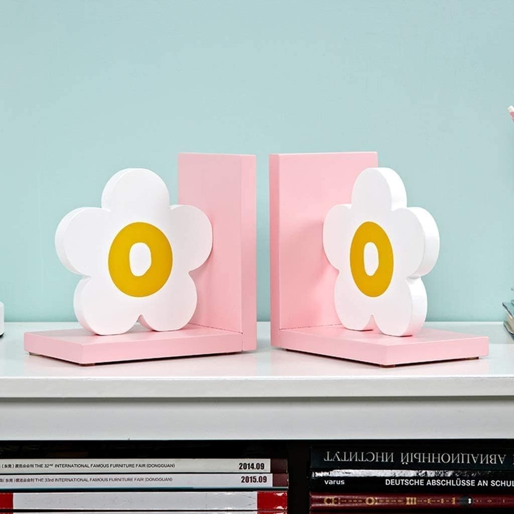 Bookend Pink Flowers Bookends Set of 2 for Kids Gift Decoration