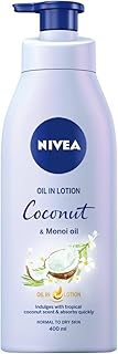 NIVEA Oil In Lotion Coconut & Monoi (400ml), Replenishing Body Lotion with a tropical Coconut Scent & Powerful Monoi Oil, Moisturising Cream, NIVEA Body Lotion
