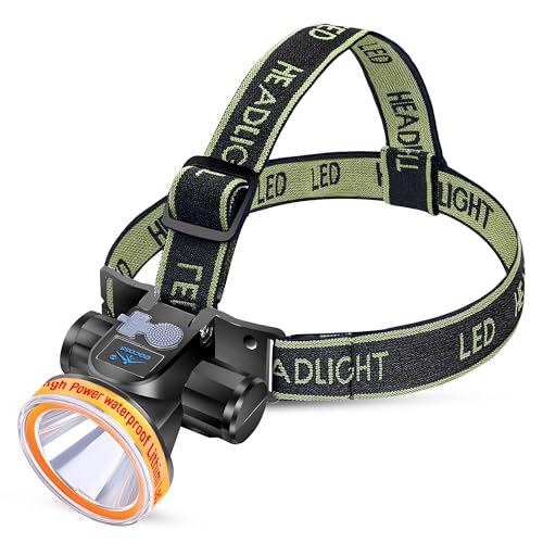 Image of DOCOSS Ultra Bright Waterproof LED Headlamp for Trekking,(Working Time-8-14 Hrs) Head Light Torch,Head Torch Rechargeable Long Distance for Camping, Cycling &Outdoor Activities (Big Battery)