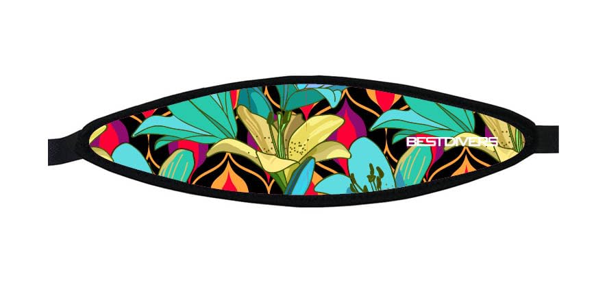 Best Divers, Cinturino Maschera in Neoprene, Terminali a Strappo, HAWAII