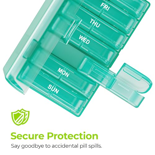 Image of AUVON Weekly Pill Organizer 2 Times a Day, One-Sided Opening, Easy to Use