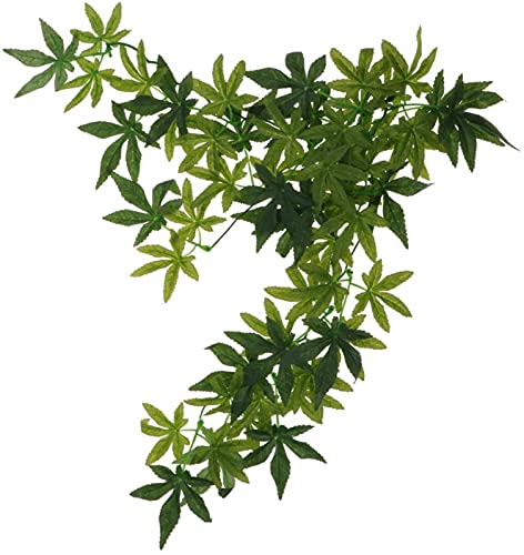 2 peças dobráveis ​​répteis videira verde selva escalador videiras terrário ornamento de habitat