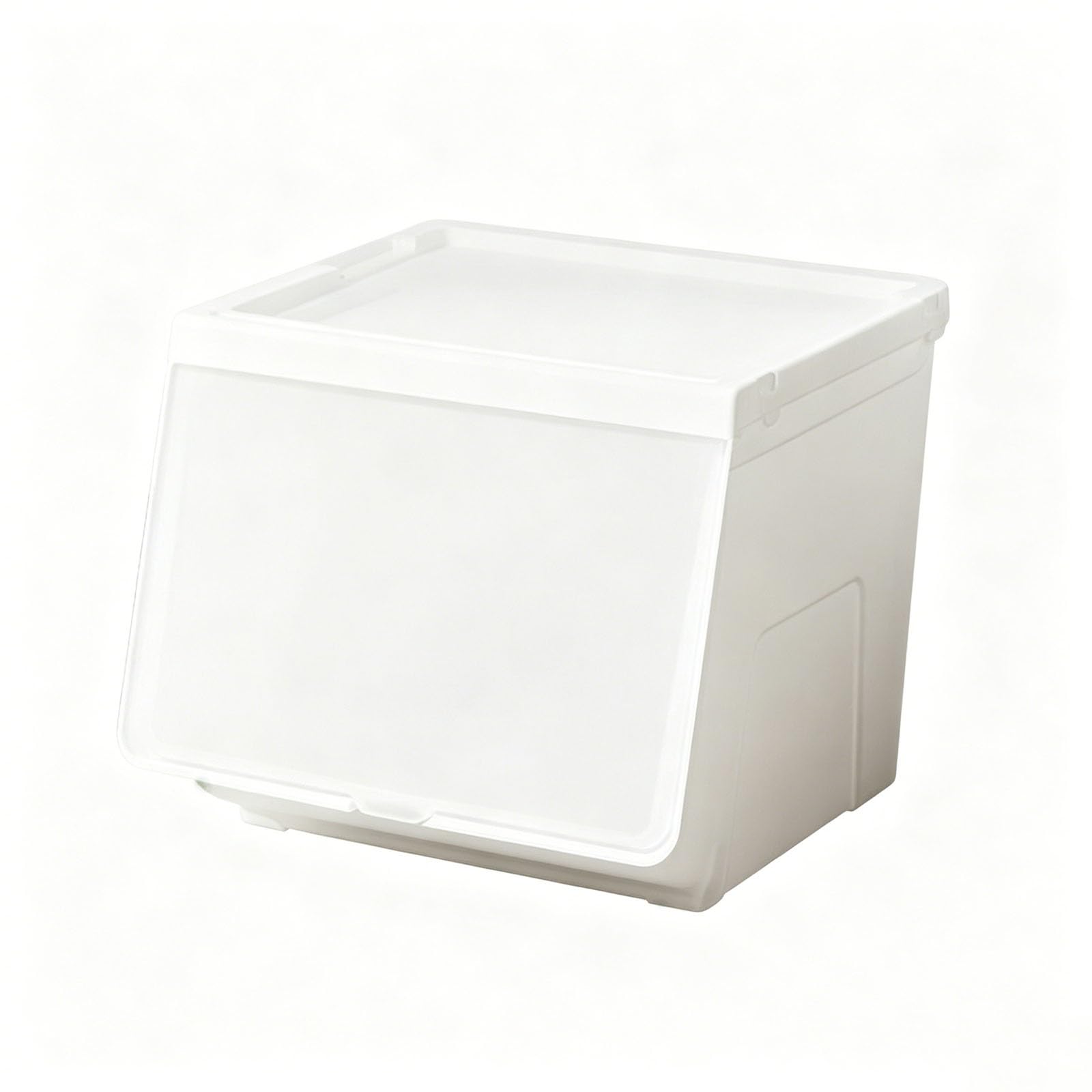 Contenedores de Almacenamiento Transparentes con Tapas | Tapas de Apertura Frontal,Gran Capacidad,Adecuados for Dormitorios y Salones(Clear,1Pcs)