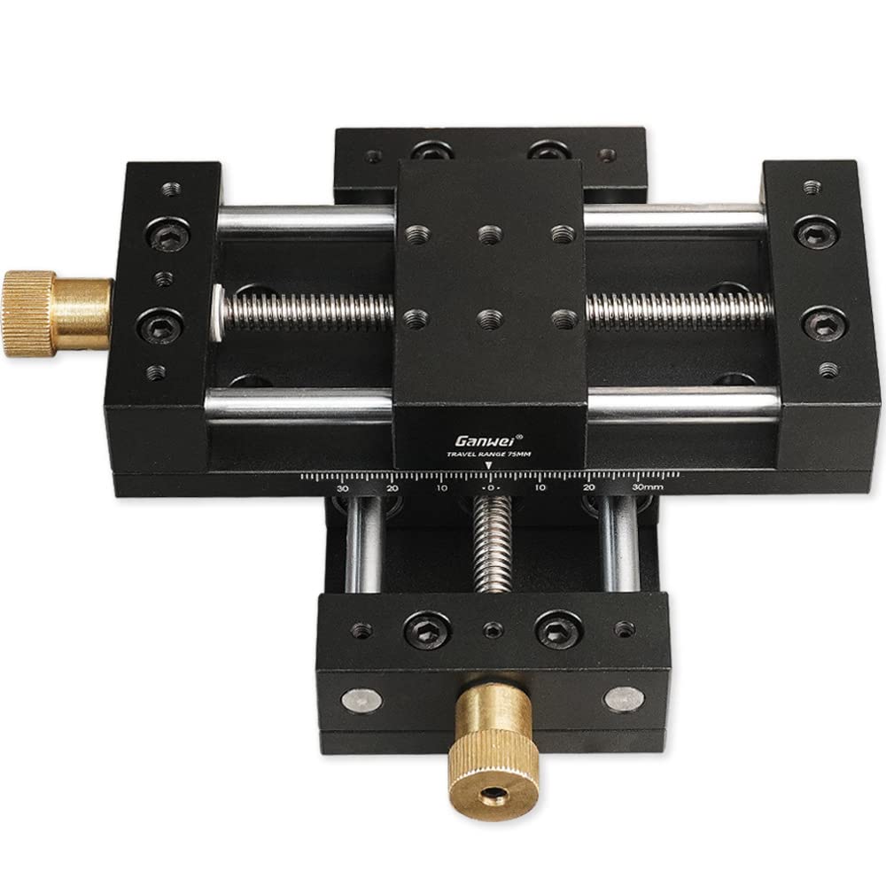 Decdeal X/Y Axis Precision Sliding Table Manual Linear Stage Translation Displacement Platform Station 40x70mm Platform Size