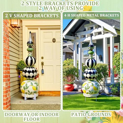 Novabright 2 Pack Lemon Topiary Yard Sign Outdoor Decor 39" Summer Yard Decor Summer Garden Stakes Plastic Cardboard Cutout Large Lawn Yellow Lemon Party Decoration for Patio Lawn Porch Door — view 4