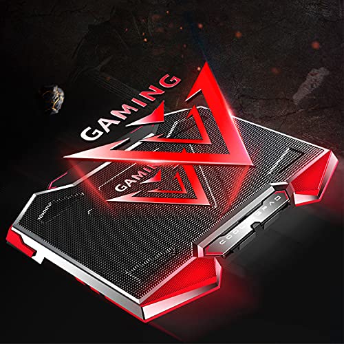 Proffisy Game Cooling Pad, Laptop Cooler with 5 Quiet Red LED Fans for 12-18 Inch Laptop, Dual USB 2.0 Ports, Portable 7 Angle Adjustable Laptop... - Image 7