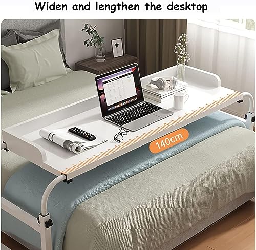 Table de lit extensible avec roulettes et poste de travail informatique mobile réglable