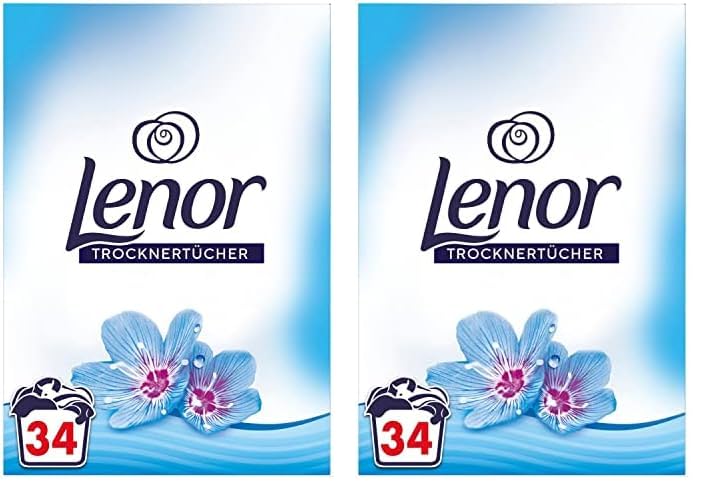 Lenor Trocknertücher Aprilfrisch - 34 Tücher (Packung mit 2)
