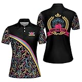 LASFOUR Personalized 3D Bowling Team Shirts for Women, Custom Quick-Dry Bowling Shirts Short Sleeve