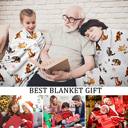Qnyko Flannel Fleece Throw Blanket 40×50 Inches, Extra Cozy Soft Warm Microfiber Fleece Blanket With Cute Vivid Animal, Lightweight Fluffy Fuzzy Plush Blanket For Kids Youth Adults (Cat Chocolate) #TOP6