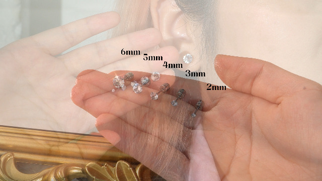 JeweBella 5 Paia Orecchini Punto Luce Argento per Donna G23 Orecchini Titanio per Piercing Orecchio Trago Helix Cartilagine Unisex Piccoli Zirconi Cubici Orecchini a Lobo 2/3/4/5/6mm