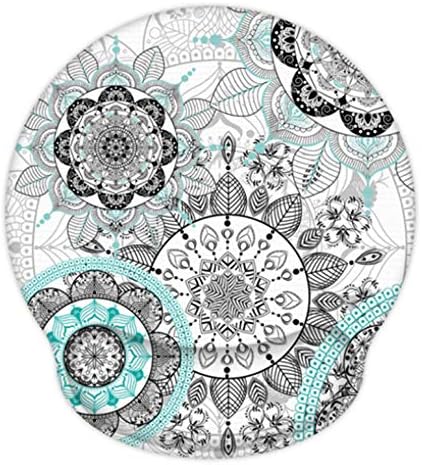 Ergonomic Mouse Pad with Gel Wrist Rest Support, iLeadon Non-Slip Rubber Base Wrist Rest Pad for Home, Office Easy Typing & Pain Relief (Mandala Flowers)