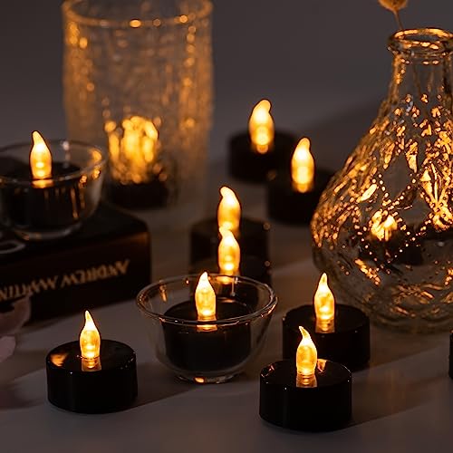 Pandaing PD-BYT-40 Lasts 2X Longer Black Flameless Tealight Candles thumb #3