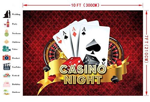 Fondo Fotográfico FHZON 10x7ft Casino Night Party miniatura 2