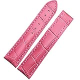 Fuchsia Leder Riemen mit Gold Ersatz Faltschließe, hergestellt für Deville dieses Angebot ist nicht inklusive alle Armbanduhr.