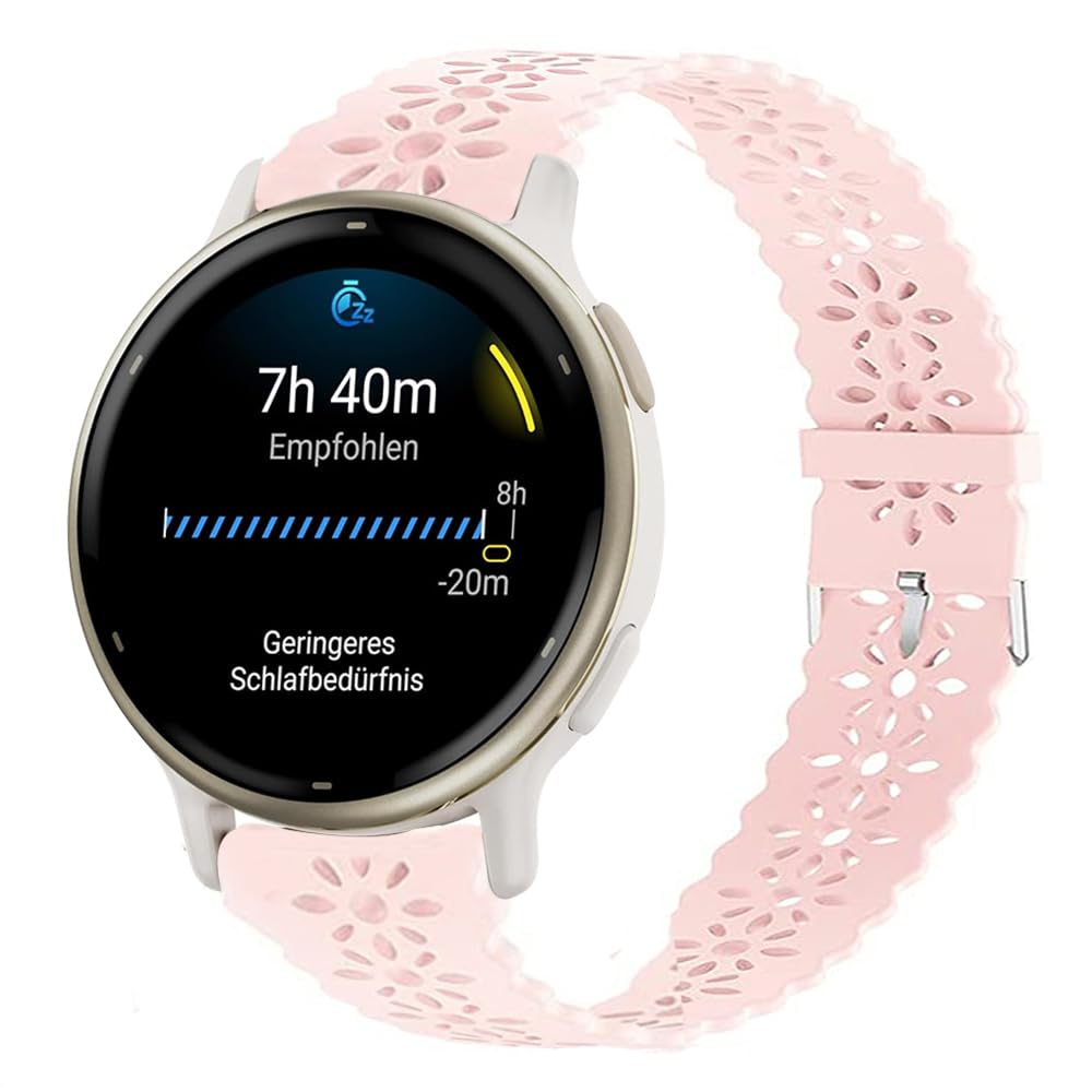 Compatible for Garmin Forerunner 165 Band, Lamshaw 20mm Quick Release Silicone Lace Slim Thin Hollow-Out Replacement Straps Compatible with Garmin vívoactive 5/Approach S12/Approach S40/Approach-image-9