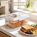 Dynta Bread Box for Homemade Bread, Bread Storage Container for Kitchen Counter Airtight, Time Recording Bread Containers with Lid, Bread Storage Airtight Loaf Bread Keeper, 2 Pack