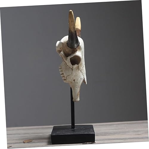 Miniatura 6 de Garneck Decoración del hogar Dijes de resina Decoración nórdica Salud Prosperidad Decoración Colgante de pared Artesanía Longhorn Cráneo Estatua