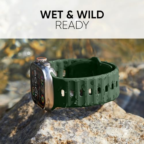 Image of Sport Bands 6-Pack Compatible with Apple Watch Ultra 3 /2 Band 49mm 46mm 45mm 44mm 42mm, Wide Soft Silicone Wristbands Waterproof Strap Men for iWatch Series 11 10 9 8 7 6 5 4 3 SE Ultra