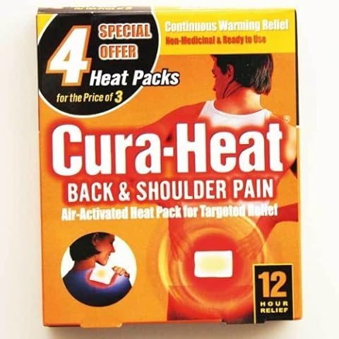 Cura-heat Back Shoulder Pain 3+1 Free, 4 Count Cover