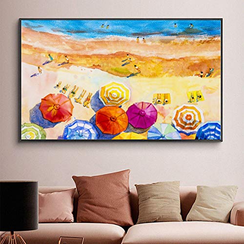 Toile Peinture Abstraite Parapluie Coloré aux Finitions Artistiques Élite