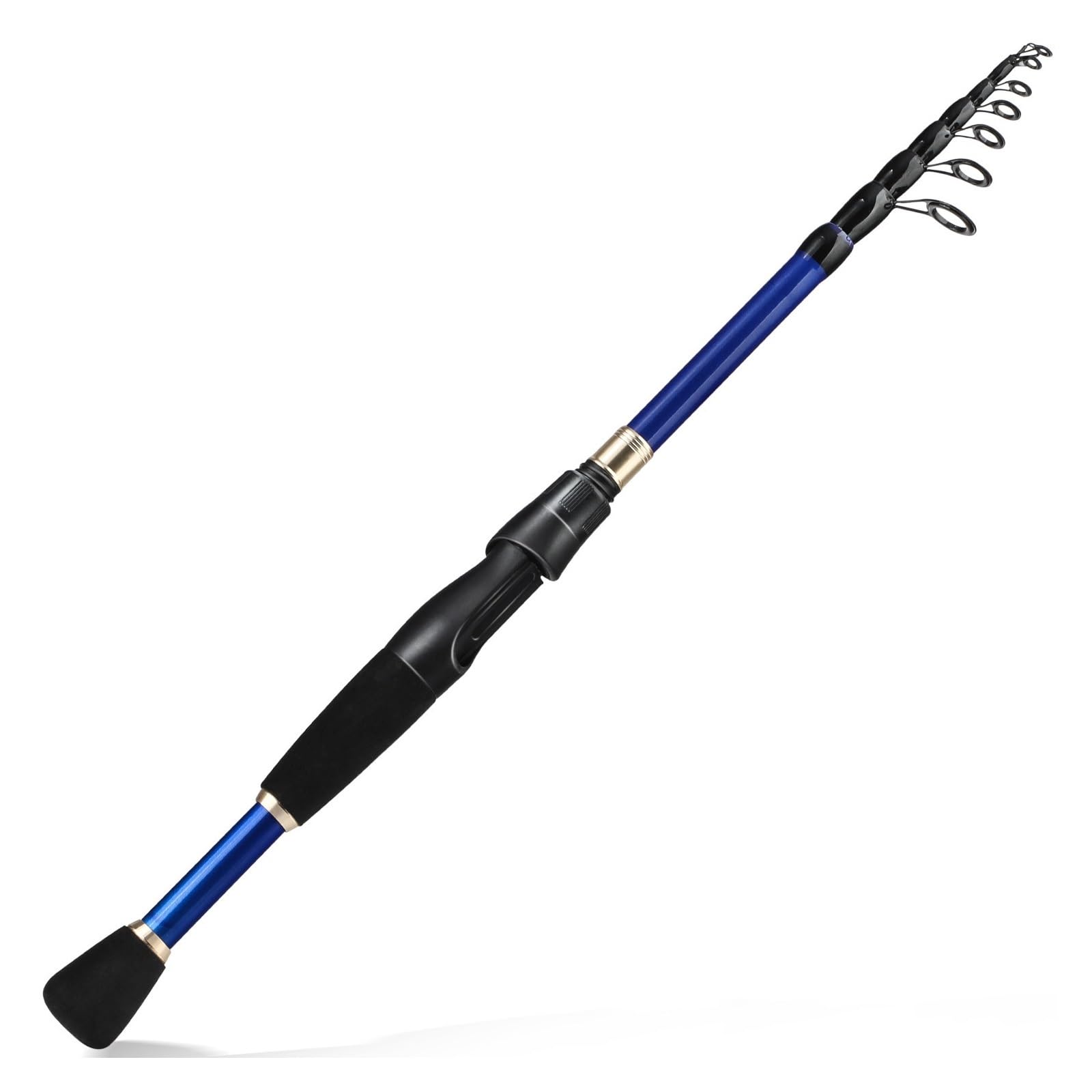 RAHBI 1.8-2.4m wędka teleskopowa Ultralight Spinning/wędka castingowa wędka z włókna węglowego do szczupaka basowego leisurely (Color : Spinning Blue, Size : 2.4 m)