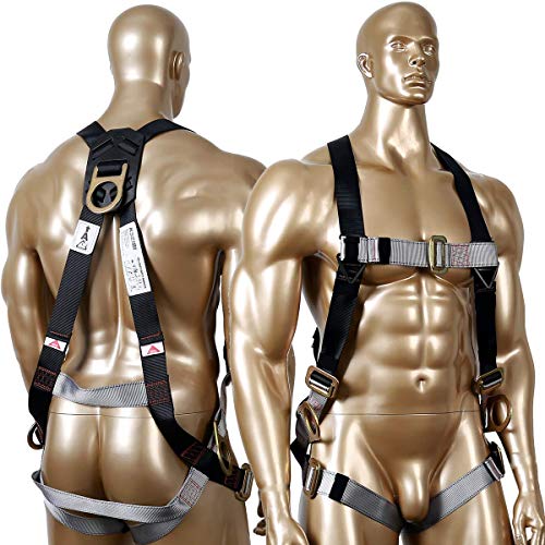 KSEIBI 421026 Fall Protection Safety Harness Kit W 3 D-Rings for Lanyard Deluxe