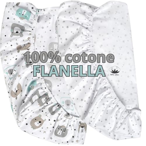 Miniatura 3 de Flyideas Juego De 2 Sábanas Bajera De Franela Para Cuna 120x60 Cm - 100 Algodon Caloroso Y Suave Para Tu Bebé
