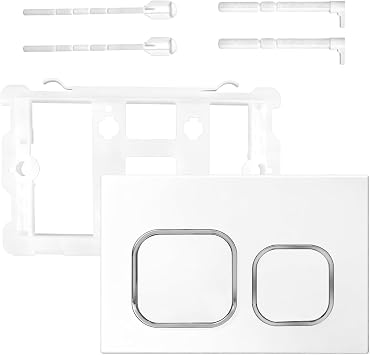 Geberit Sigma Toilet Push Plate Replacement, Toilet Push Plate Silver Matte Silver, Double Flush 2/4 Litre, Universal Actuator Plate for UP300, UP320, 242 x 162 mm