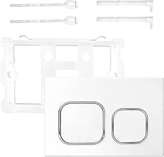 WC Drückerplatte, Geberit Sigma WC Drückerplatte Ersatz, WC Drückerplatte Silberner MattSilber, Doppelspülung 2/4 Liter, Universal Betätigungsplatte für UP300, UP320, (242x162mm)