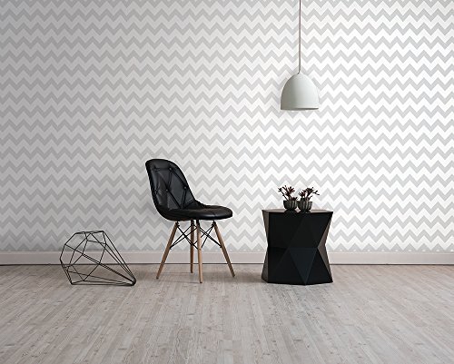 Papel de Parede, Chevron, Cinza, 1000x52 cm, Bobinex Uau
