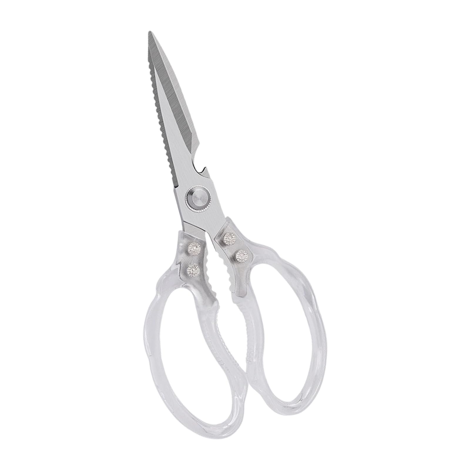 Tfaoys Silver Practical Kitchen Scissors With Ergonomic Handle Stainless Steels Shears For Meat Poultry Seafood And Outdoor Use Stainless Steels Kitchen Scissors