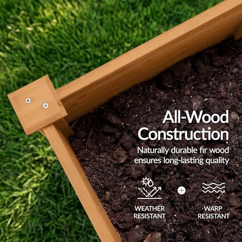 Image of Best Choice Products 72x24x30in Raised Garden Bed, Elevated Wood Planter Box Stand for Backyard, Patio, Balcony w /Divider Panel, 6 Legs, 300lb Capacity - Acorn Brown