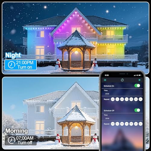 Image of CETELUMA 400Ft Permanent Outdoor Lights for House Waterproof, IP67 LED Eave Lights with App /Remote Control, Outdoor Permanent led Lighting for House Roof Decor, Christmas, Party
