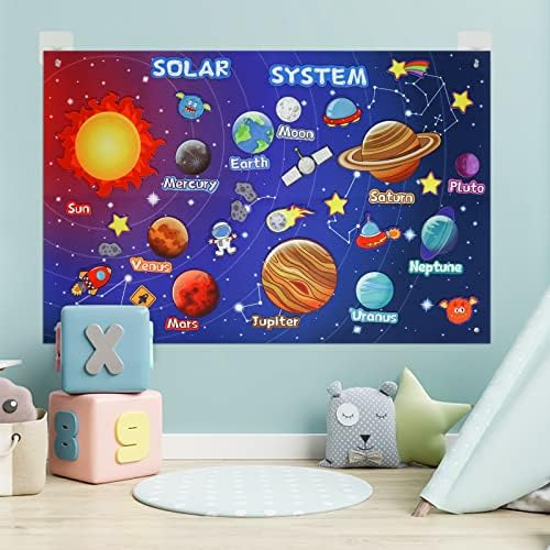 OKOOKO 41PCS Outer Space Felt Board Story Set 43x29inch Solar System Universe Storytelling with Hooks Astronaut Planets Alien Galaxy Hangable Preschool Craft Early Learning Interactive Play Kit for Toddlers Kids 6 51dDb3nch3L. AC