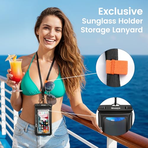 Niveaya IP68 Floating Waterproof Phone Pouch 2 Pack, Touchscreen Friendly Dry Bag for iPhone 17 16 15 Pro Max, Underwater Photography, Beach Vacation & Cruise Essentials (Up to 8.5") by Niveaya - Used condition - Image 6